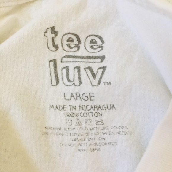Tee LUV Graphic White Cotton Short Sleeve T shirt - Picture 5 of 11